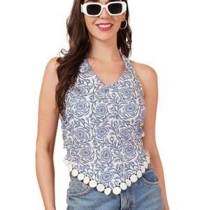 COTLAND Fashions Jaipuri Cotton Printed Spaghetti Strap Top for Women